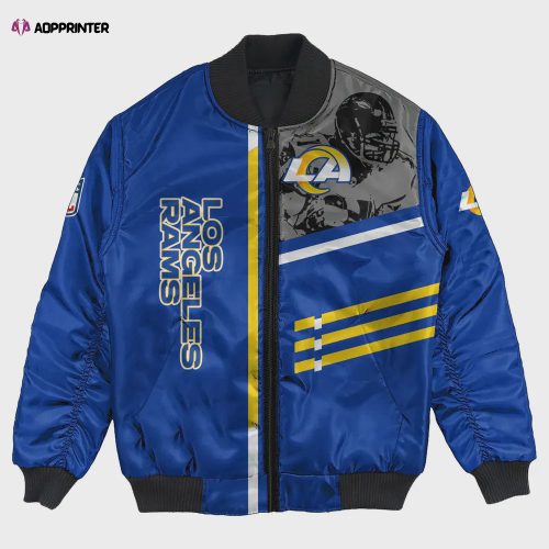 Los Angeles Rams Aaron Donald Pattern Bomber Jacket -Yellow