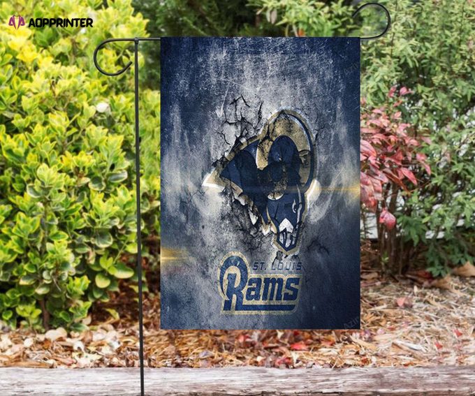 Los Angeles Rams Crack Navy Wall Double Sided Printing Garden Flag – House Flag Home Decor Gift – House Flag Home Decor Gift