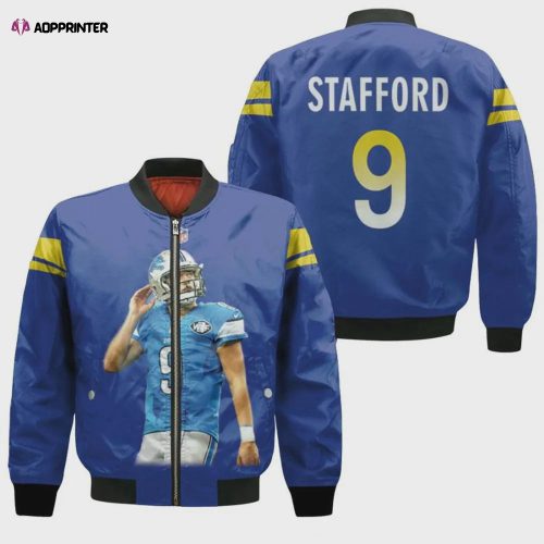 Los Angeles Rams Matthew Stafford Pattern Bomber Jacket – Navy Blue