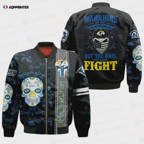 Los Angeles Chargers Wings Skull Bomber Jacket – Black