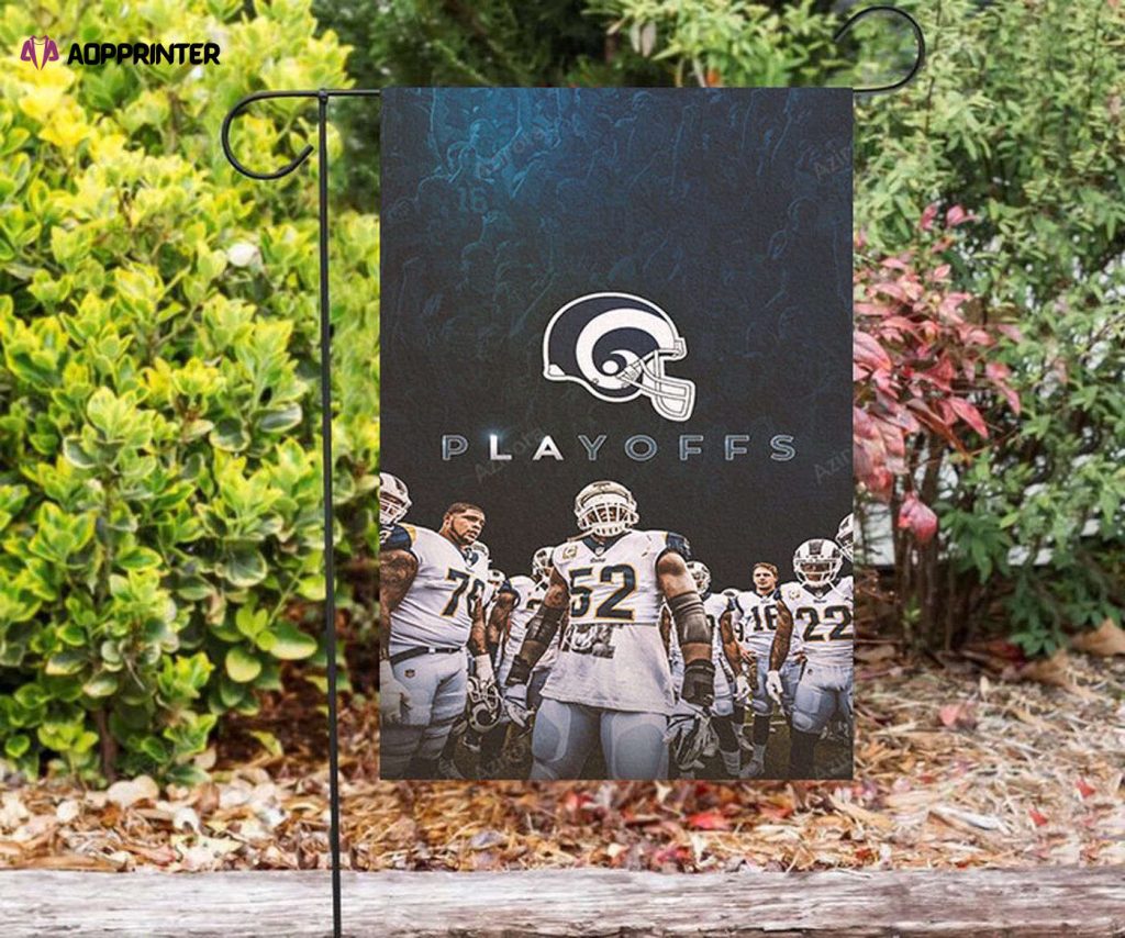 Los Angeles Rams Play Offs Double Sided Printing Garden Flag – House Flag Home Decor Gift – House Flag Home Decor Gift