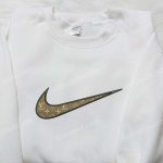 Louis Vuitton x Nike Swoosh Hoodie & Shirt: Best Family Gift Nike Inspired Embroidery