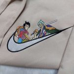 Luffy Zoro Nike Embroidered Shirt One Piece Hoodie & Custom Swoosh Sweatshirt – Stylish & Unique