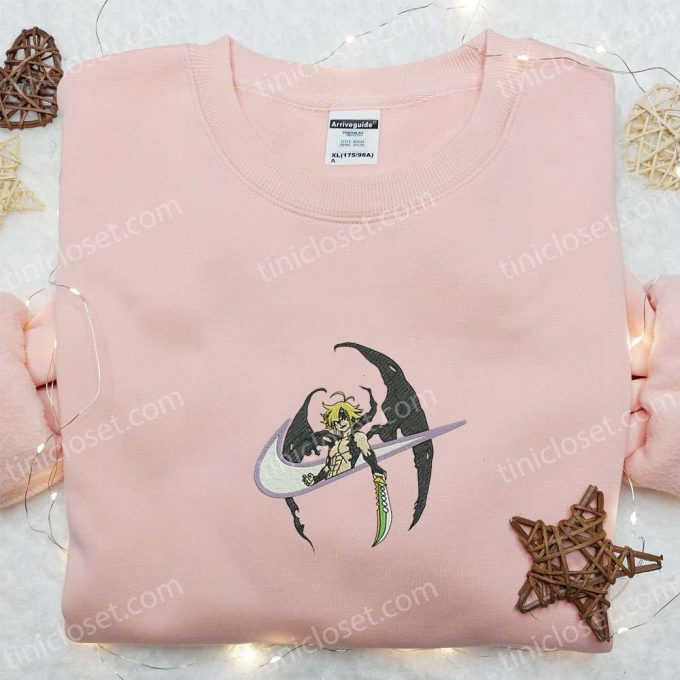 Meliodas x Nike Swoosh Anime Tshirt: The Seven Deadly Sins Embroidered Shirt – Nike Inspired Design