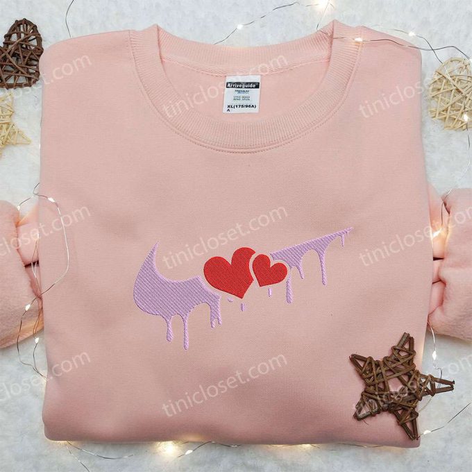 Melt Heart x Nike Embroidered Shirt: Valentine s Custom Design