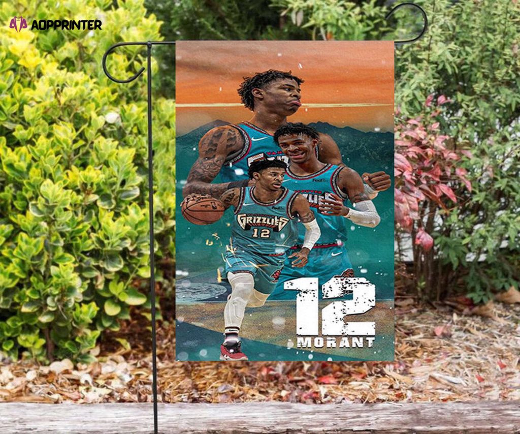 Memphis Grizzlies Ja Morant 12 v5 Double Sided Printing Garden Flag – House Flag Home Decor Gift – House Flag Home Decor Gift