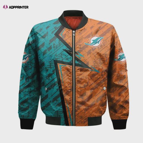 Miami Dolphins Bomber Jacket 3D Printed Curve Style Custom Text And Number