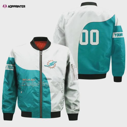 Miami Dolphins Bomber Jacket 3D Printed Curve Style Custom Text And Number