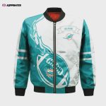 Miami Dolphins Bomber Jacket 3D Printed Flame Ball Pattern