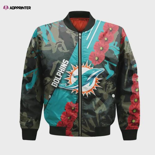 Miami Dolphins Bomber Jacket 3D Printed Sport Style Keep Go on