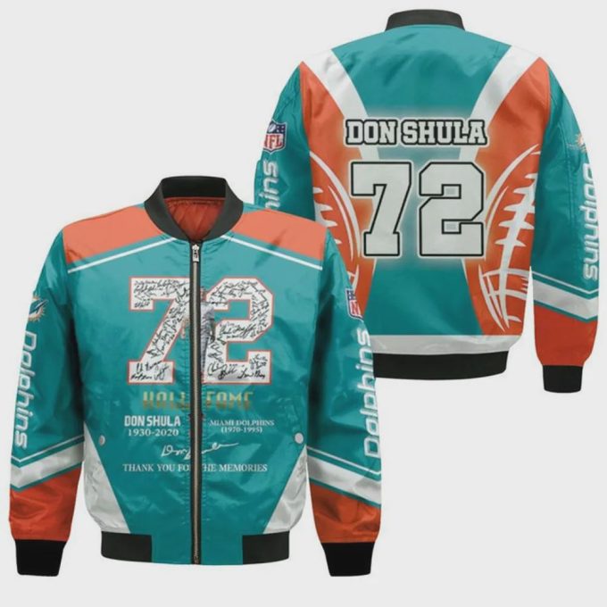 Miami Dolphins Don Shula Pattern Bomber Jacket