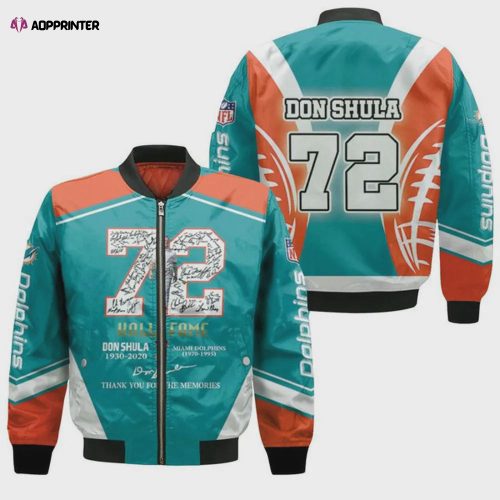 Miami Dolphins Don Shula Pattern Bomber Jacket