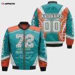 Miami Dolphins Don Shula With Custom Name Number Bomber Jacket