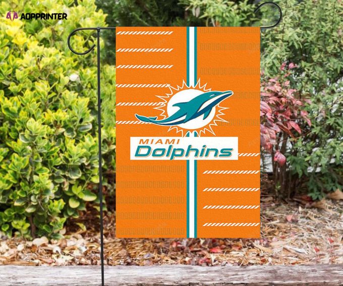 Miami Dolphins Logo 10 Double Sided Printing Garden Flag – House Flag Home Decor Gift – House Flag Home Decor Gift