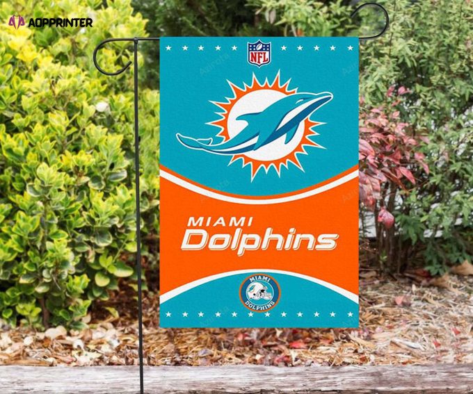 Miami Dolphins Logo 13 Double Sided Printing Garden Flag – House Flag Home Decor Gift – House Flag Home Decor Gift