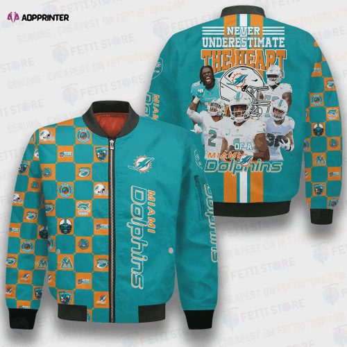 Miami Dolphins Ultra-Ball Pattern Bomber Jacket – Aqua Orange