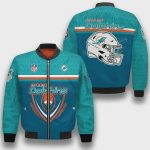 Miami Dolphins Traditional Football Pattern Bomber Jacket