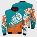 Miami Dolphins Ultra-Ball Pattern Bomber Jacket – Aqua Orange