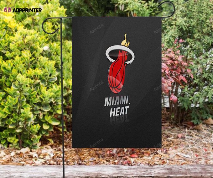 Miami Heat Metal Black1 Double Sided Printing Garden Flag – House Flag Home Decor Gift – House Flag Home Decor Gift