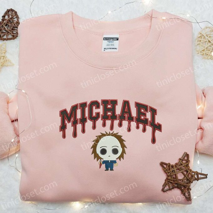 Spooky Style: Michael Myers Embroidered Hoodie & Horror Movie Characters Shirt – Best Halloween Gift Ideas