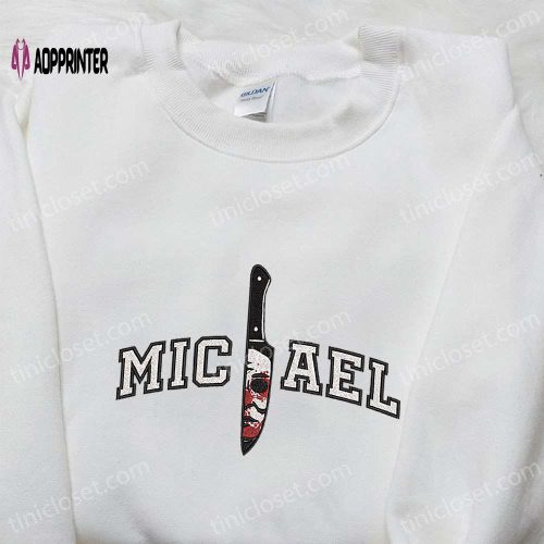 Michael Myers Knife Embroidered Shirt – Horror Movie Characters & Spooky Design