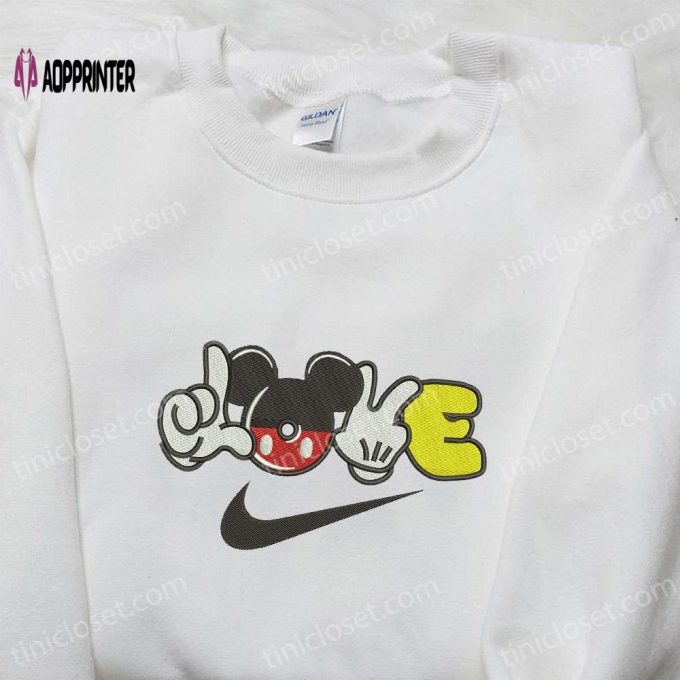 Mickey Mouse Love x Nike Embroidered Hoodie & Nike Inspired Shirt: Best Valentine s Day Gift Ideas