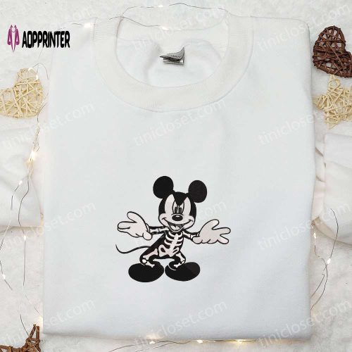 Mickey Minnie Halloween Pumpkin Embroidered Shirt – Best Disney Halloween Gift for Family