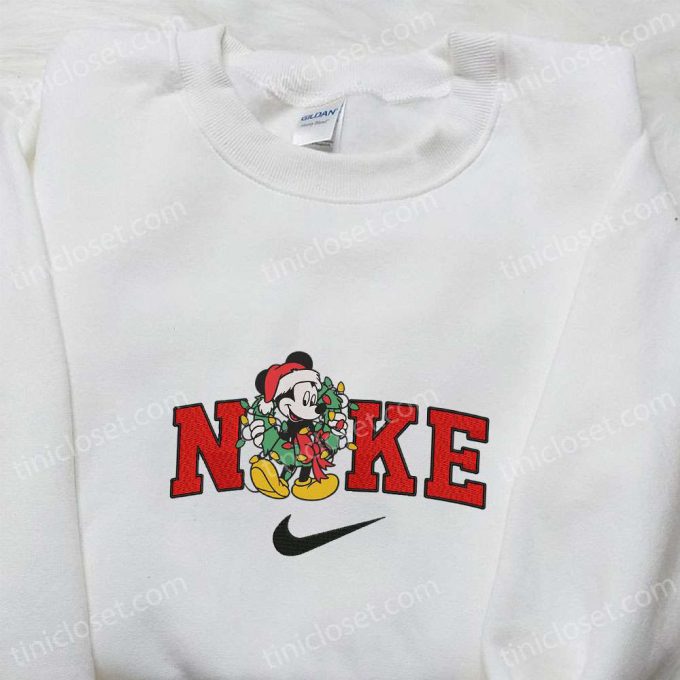 Mickey Mouse x Nike Christmas Sweatshirt: Disney Characters Movie Embroidered Shirt Perfect Christmas Gift