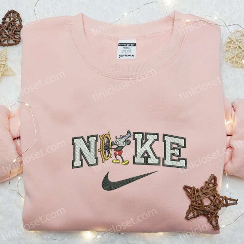 Disney Mickey Mouse x Nike Cartoon Embroidered Tshirt: Authentic Disney Characters & Nike Inspired Shirt