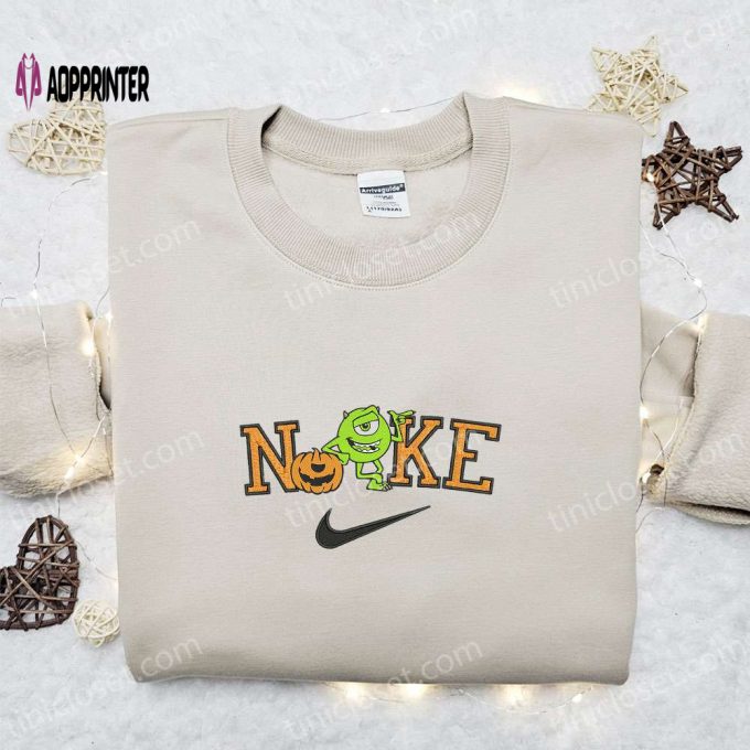 Mike Wazowski Pumpkin Halloween x Nike Embroidered Sweatshirt – Best Halloween Gift