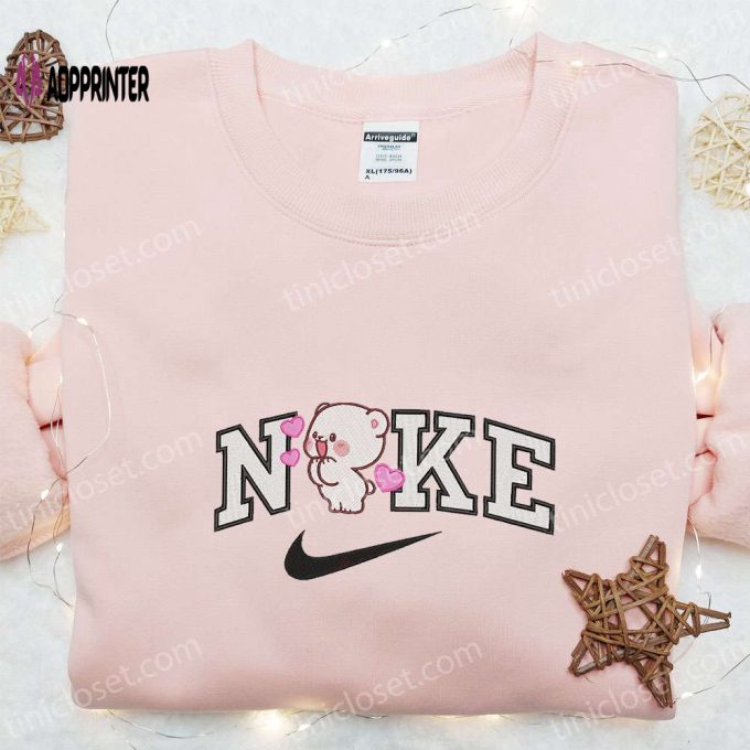 Milk Bear x Nike Embroidered Shirt Couple Hoodie Valentine T-Shirt – Unique & Trendy Apparel