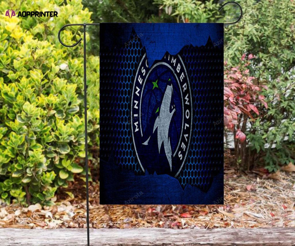 Minnesota Timberwolves Emblem v13 Double Sided Printing Garden Flag – House Flag Home Decor Gift – House Flag Home Decor Gift