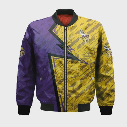 Minnesota Vikings Bomber Jacket 3D Printed Abstract Pattern Sport