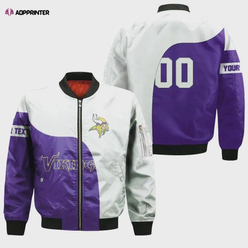 Minnesota Vikings Bomber Jacket 3D Printed Flame Ball Pattern