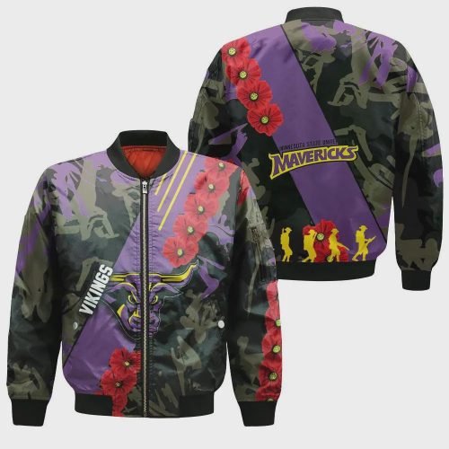 Minnesota Vikings Bomber Jacket 3D Printed Sport Style Keep Go on