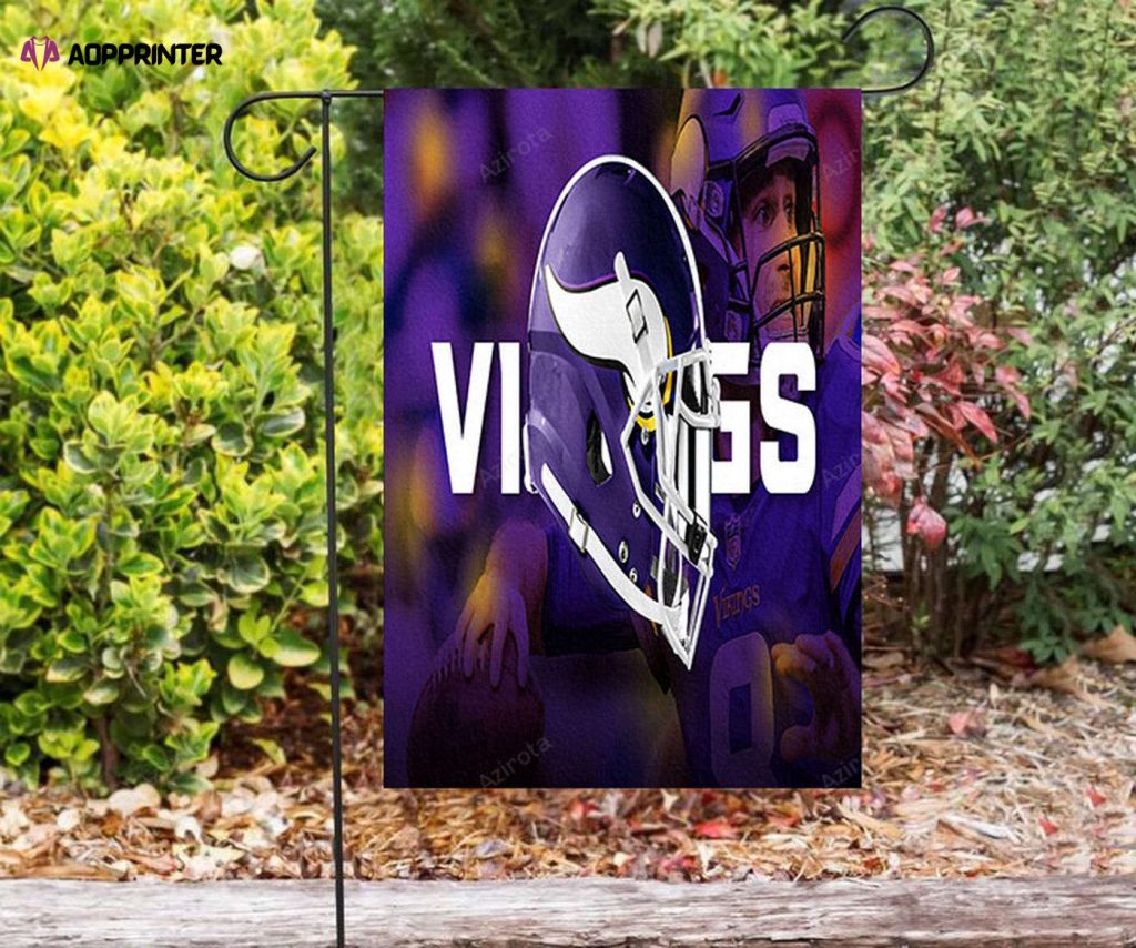 Minnesota Vikings Emblem Helmet v3 Double Sided Printing Garden Flag – House Flag Home Decor Gift – House Flag Home Decor Gift