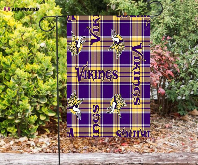 Minnesota Vikings Emblem v12 Double Sided Printing Garden Flag – House Flag Home Decor Gift – House Flag Home Decor Gift