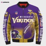 Minnesota Vikings Logo Football Symbol Pattern Bomber Jacket