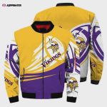 Minnesota Vikings Logo Ultra- Ball Pattern Bomber Jacket – Purple Yellow