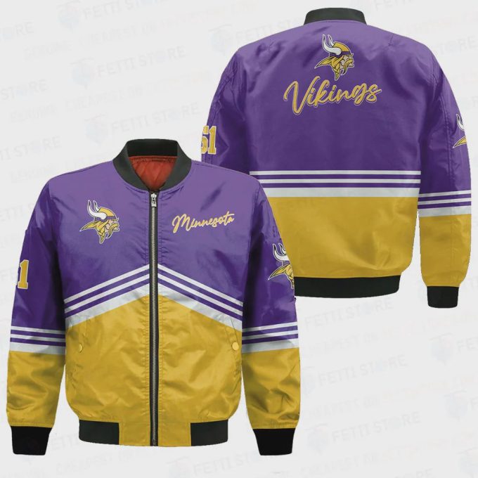 Minnesota Vikings – National Football League AOP Bomber Jacket V4