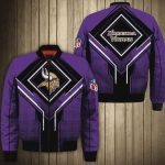 Minnesota Vikings Square Lattice Pattern Bomber Jacket