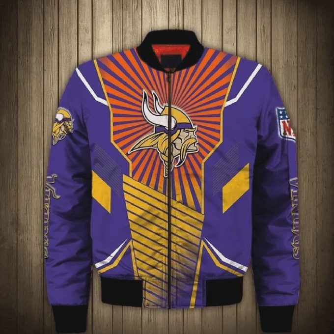 Minnesota Vikings Sunlight Pattern Bomber Jacket