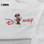 Disney Minnie Embroidered Sweatshirt: Stylish Disney Hoodie for Family