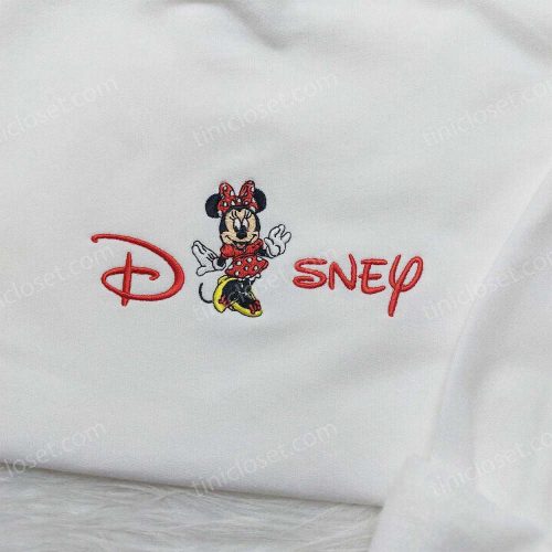 Disney Minnie Embroidered Sweatshirt: Stylish Disney Hoodie for Family