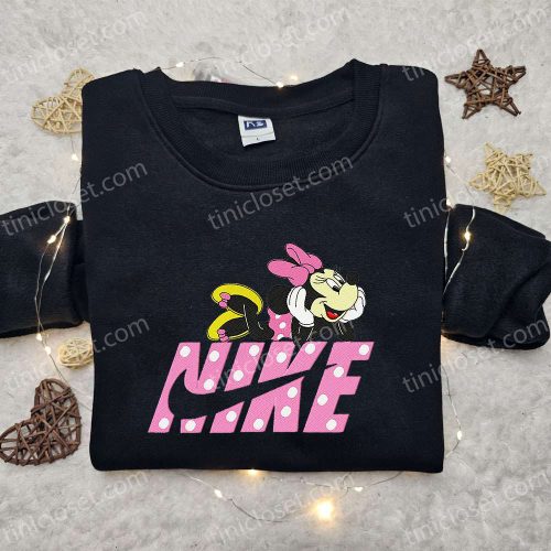 Minnie Mouse x Nike Cartoon Embroidered Shirt Custom Nike Tee Perfect Family Gift