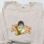 Monkey D Luffy Gear 2 x Nike Embroidered Anime Tshirt – One Piece Shirt with Nike Inspiration