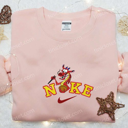 Mushu x Nike Cartoon Embroidered Sweatshirt: Mulan Disney & Nike Inspired Shirt