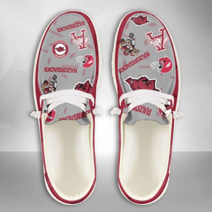 NCAA Arkansas Razorbacks Hey Dude Shoes Wally Lace Up Loafers Moccasin Slippers Fan Gifts