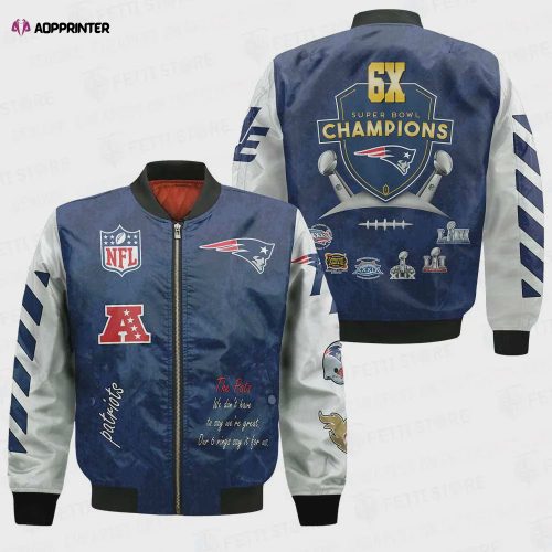 New England Patriots Black RFLCTV Chevron NFL 2024 Unisex Bomber Jacket V9