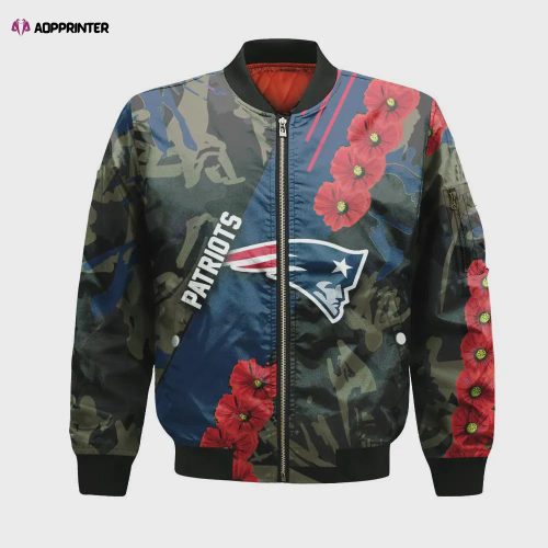 New England Patriots Bomber Jacket 3D Printed Camouflage Vintage